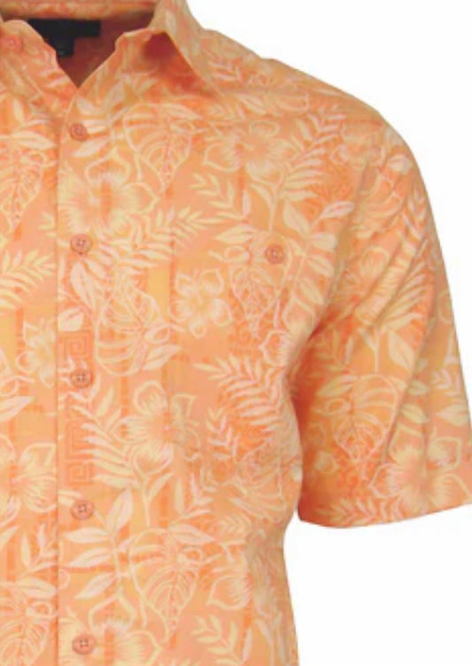 Weekender - Men's Hawaiian Batik Garden Cotton Print Shirt