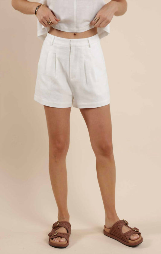 Sage The Label - Coastal Calm Linen Pleated Shorts