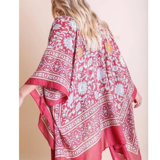 Leto - Touch Of Morocco Tapestry Tassel Boho Kimono Wrap Shawl