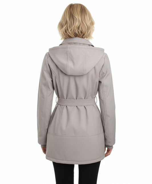 Jessica Simpson - Double Breasted Hooded Soft-shell Coat