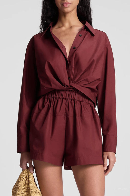 A.L.C. - Leo Cropped Long Sleeve Shirt