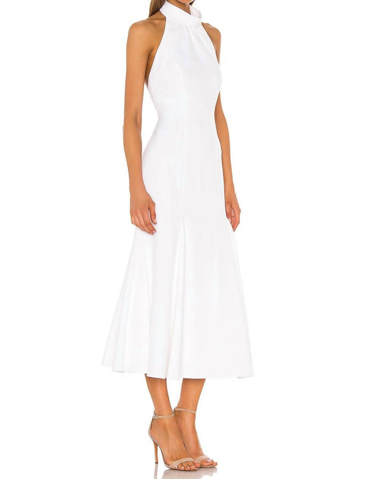 Milly - Cady Penelope High Neck Halter Midi Dress