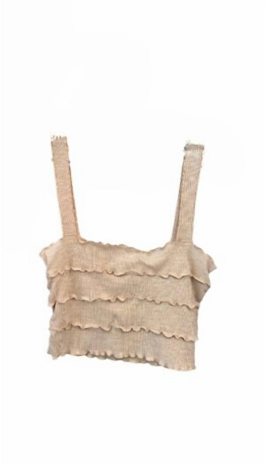 Pol - Sleeveless Ruffled Tiered Crop Top