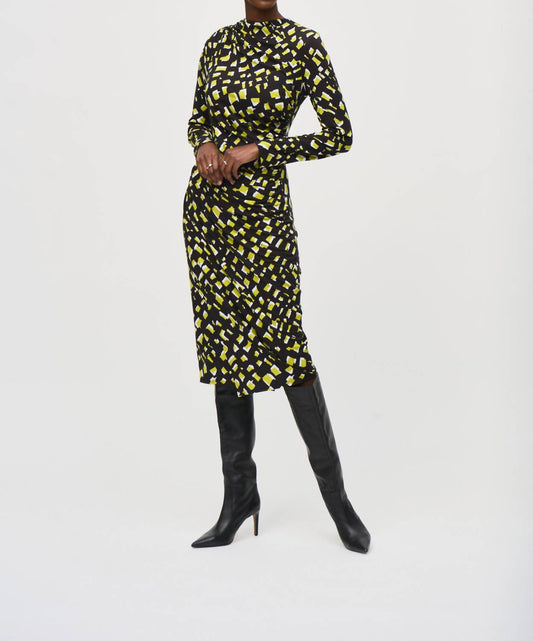 Joseph Ribkoff - Abstract Sheath Jersey Midi Dress