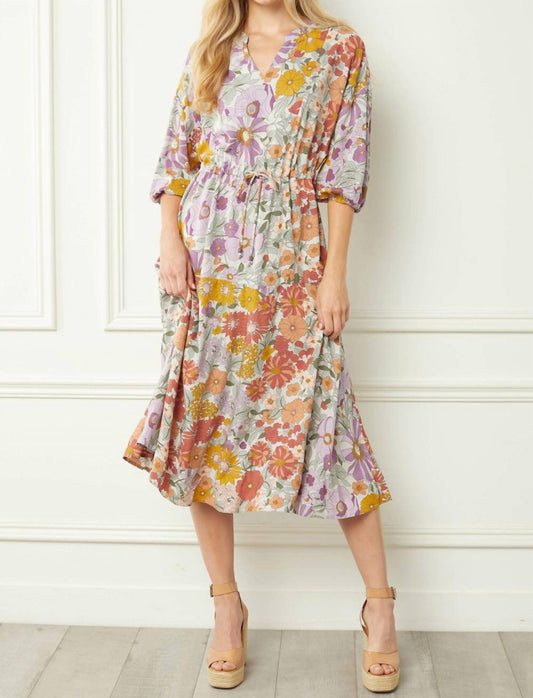 Entro - Vintage Floral Midi Dress