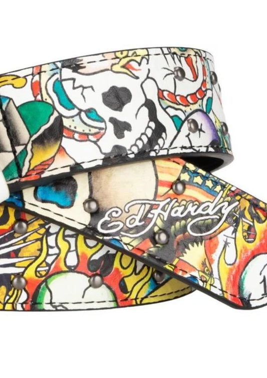 Ed Hardy - Men's Hammered Stud Belt