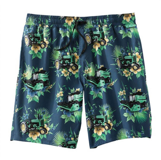Cinch - Men's Mesh Lined Hawaiian Tractor Swim Trunks