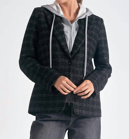 Elan - Plaid Blazer Hoodie