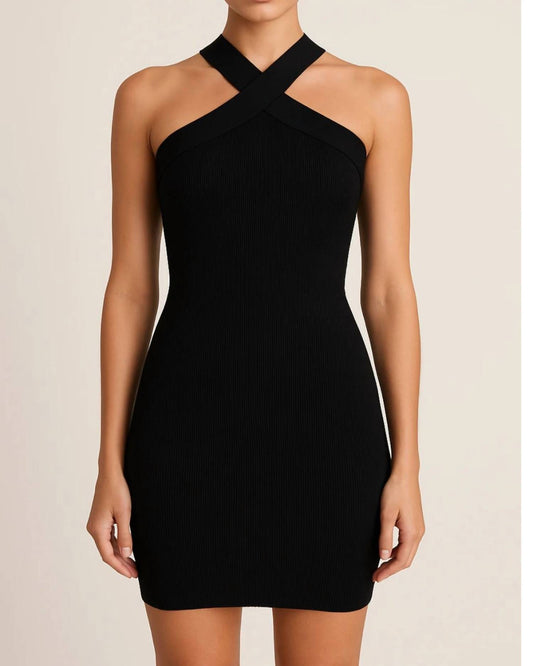 Rta - Malliah Thick Ribbed Bandage Mini Dress
