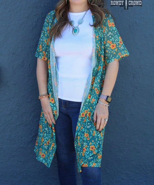 Rowdy Crowd - Dream Blossom Boho Western Cowgirl Duster Wrap Shawl Kimono