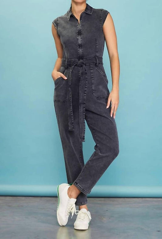 Skies Are Blue - Cap Sleeve Jumpsuit - Plus
