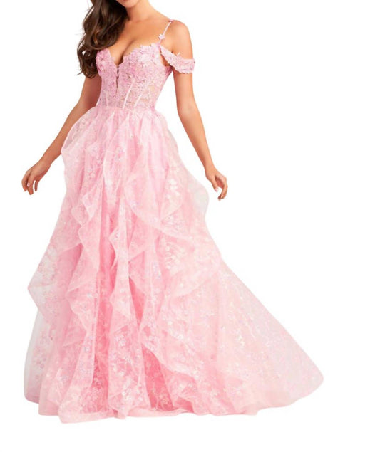 Ellie Wilde - Sheer Corset Bodice Prom Dress