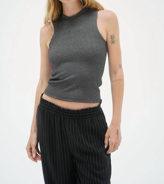 Lna - Double Layer Lurex Rib Sleeveless Top