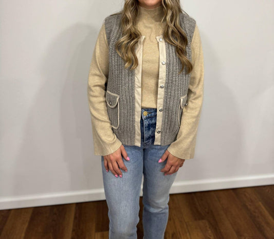 Tribal - Snap Front Sweater Vest