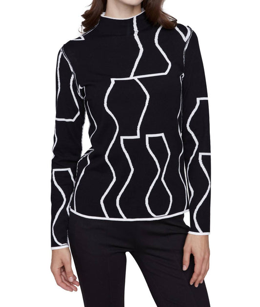 Charlie B - Reversible Knit Mock Neck Sweater