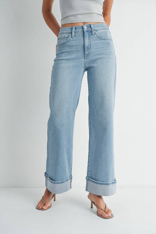 Jbd. - High Rise Cuffed Palazzo Jeans