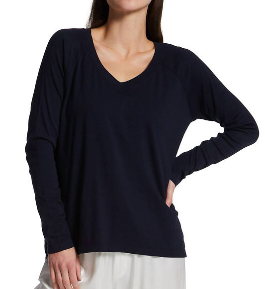 Pj Harlow - Frankie Rib Long Sleeve V-Neck with Side Slits