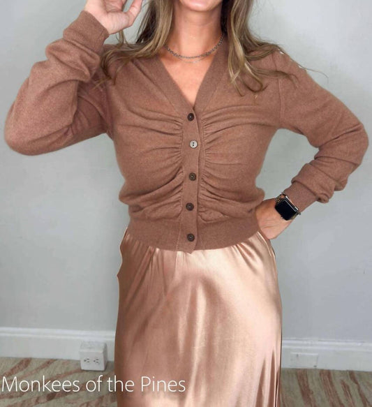 Rose & Crown - Ruched Cashmere Cardigan