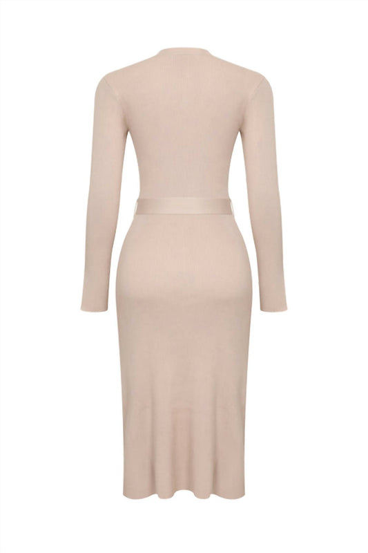 Rivir - Women's Collarline Knit Midi Dress