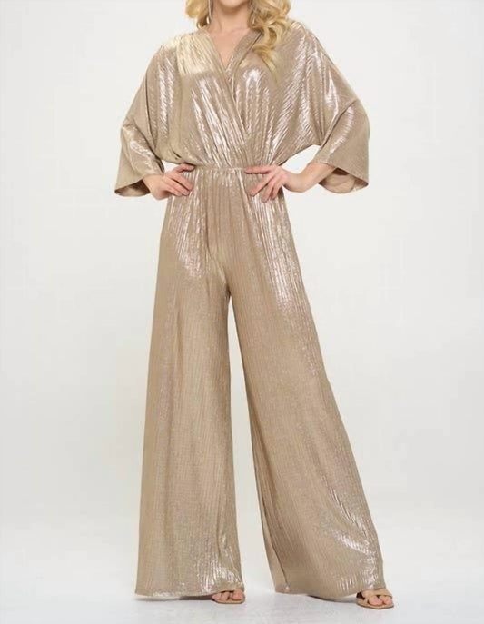 Reneec. - Kimono Sleeve Wide Leg Jumpsuit