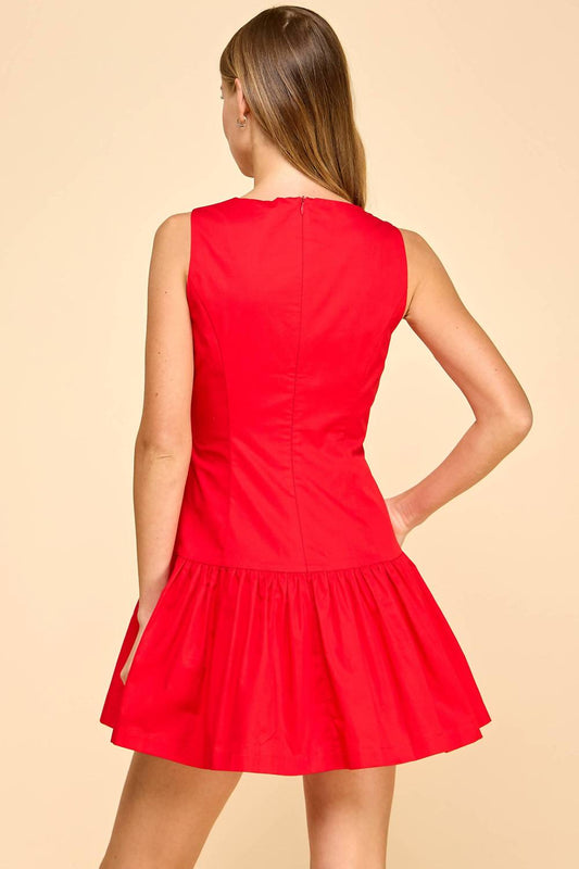 Tcec - Fit and Flare Dropped Waist Sleeveless Dress