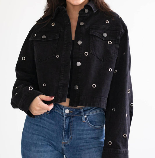 Habitual - Embellished Cropped Swingy Oversized Jacket