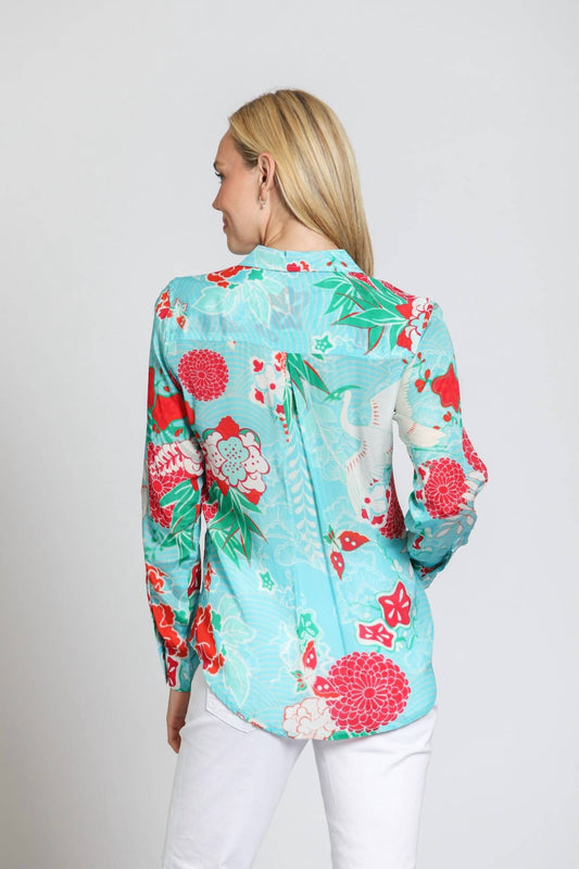 Apny - Multi Button-up Shirt With Roll-up Sleeve