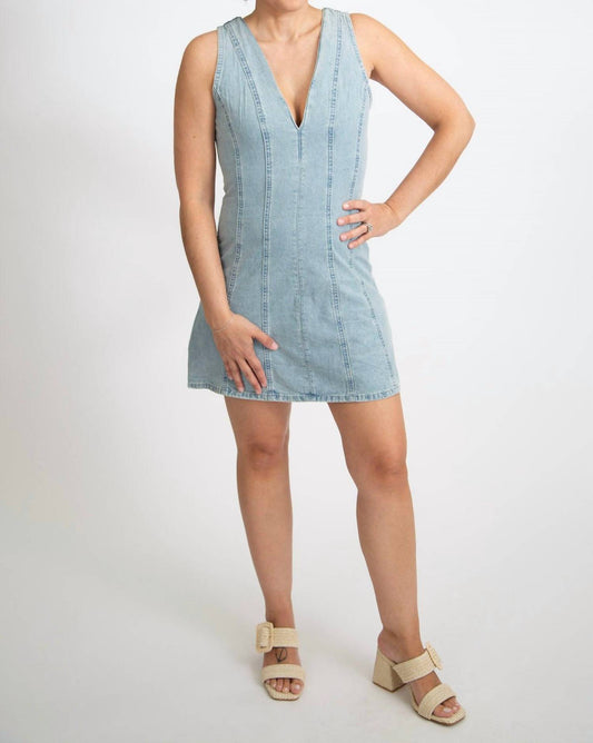 In The Beginning - V-neck Open Back Mini Dress