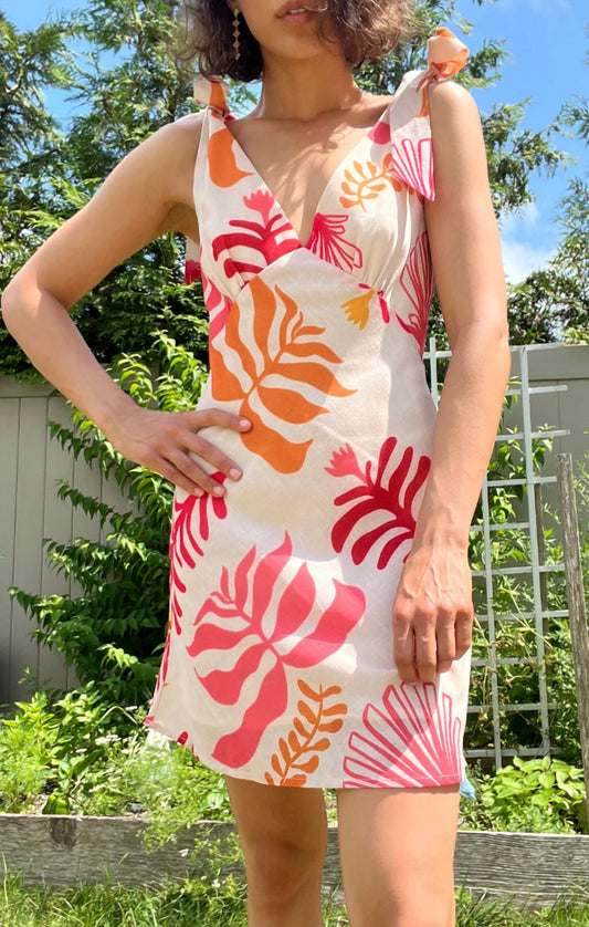 Mint - Coral Reef Tie Strap Mini Dress