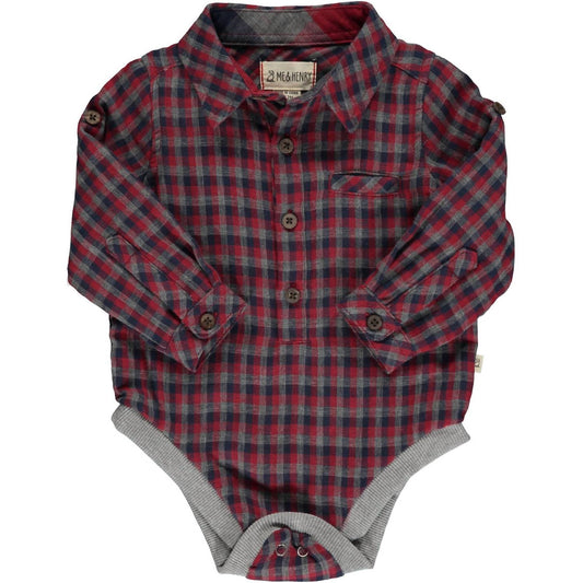 Me & Henry - Kids Jasper Multi Plaid Woven Onesie