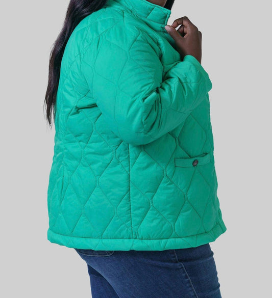 Nic + Zoe - Knit Trim Puffer Jacket - Plus Size