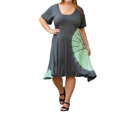 On The Plus Side - Tie Dye Short Sleeve Dress - Plus Size