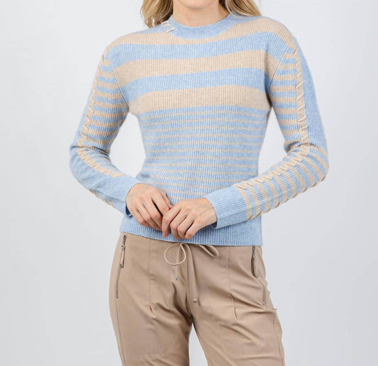 Brodie Cashmere - Cashmere Mix Stripe Crewneck Sweater