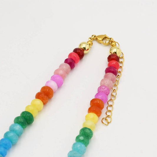 Treasure Jewels - Women's Rainbow Gemstone Necklace