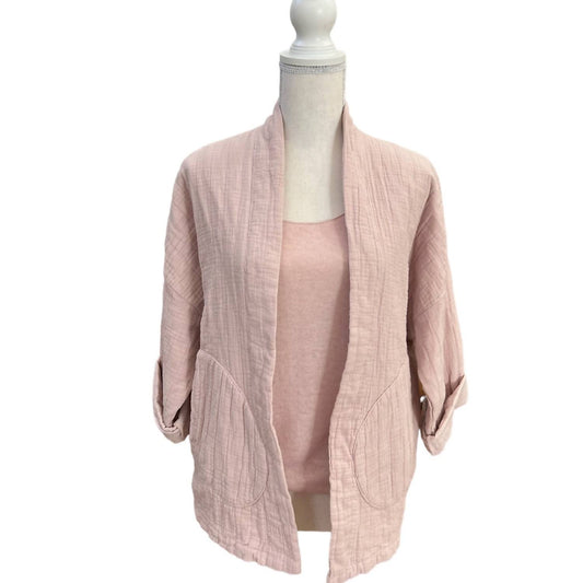 Made In Italy - Women's Cotton Gauze Open Jacket