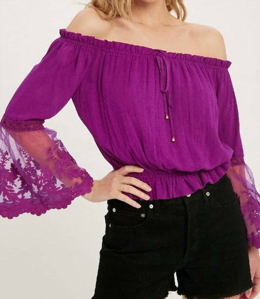 Bluivy - Bell Sleeve Off Shoulder Top
