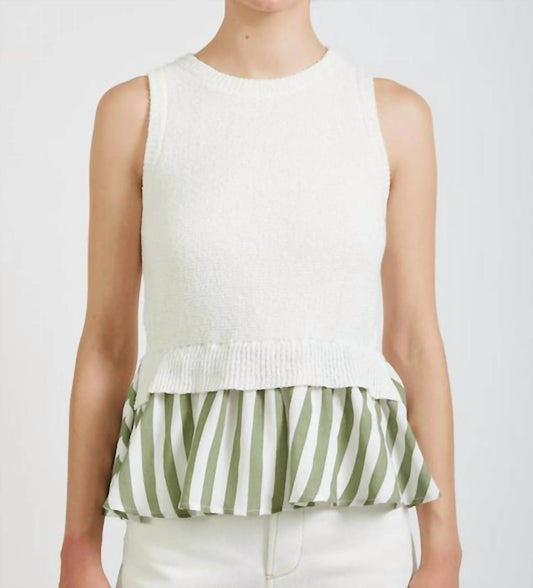 En Saison - Cece Mixed Media Top