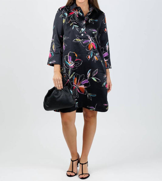 Hinson Wu - Aileen 3/4 Sleeve Tencel Satin Dress