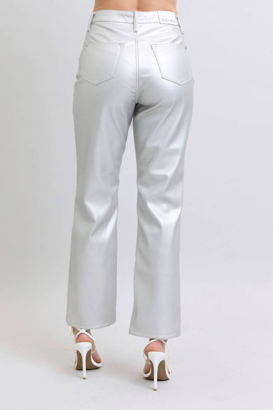 Judy Blue - High Waisted Tummy Control Faux Leather Straight Leg Pants