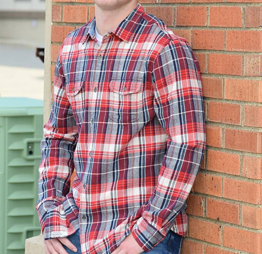 Flags & Anthem - Plaid Cuff Long Sleeve Top