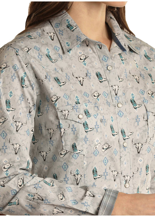 Panhandle - Skull And Boot Snap Shirt