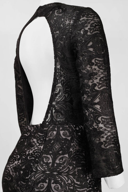 Sue Wong - Ornament Motif Open-Back Dress