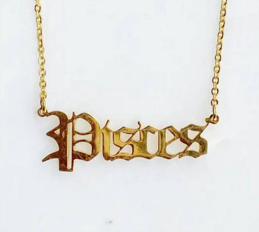 Ellison+Young - Gold Plated Pisces Zodiac Necklace