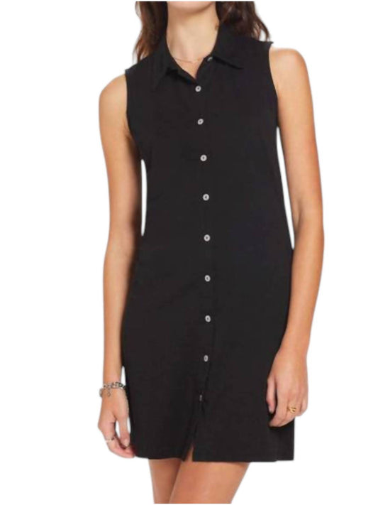 Goldie - Sleeveless Two Fabric Shirt Dress