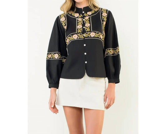 Thml - Floral Embroidery Detail Top