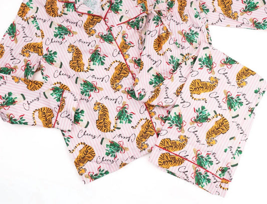 8 Oak Lane - Women's Tiger Stripe Flannel Pj Set
