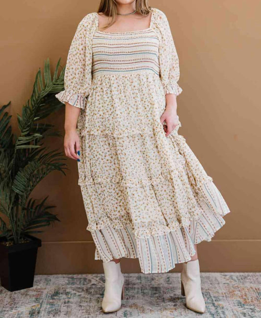 Davi & Dani - First Bloom Run Smocked Tiered Dress