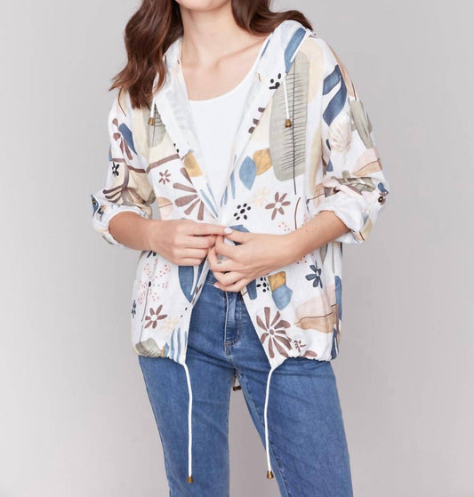 Charlie B - Hooded Roll-up Sleeve Duster Jacket