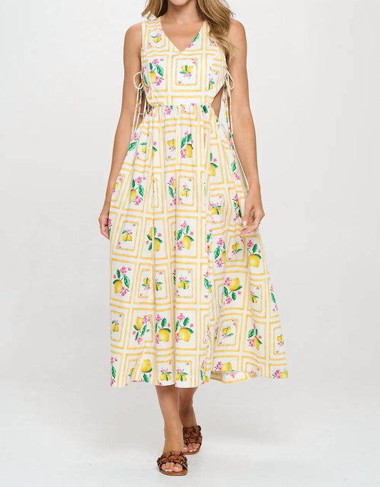 Meet Me In Santorini - Santorini Citrus Cutout Maxi Dress