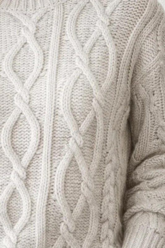 Elan - Cable Knit Crewneck Sweater